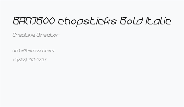 BAMBOO chopsticks Bold Italic Business Card