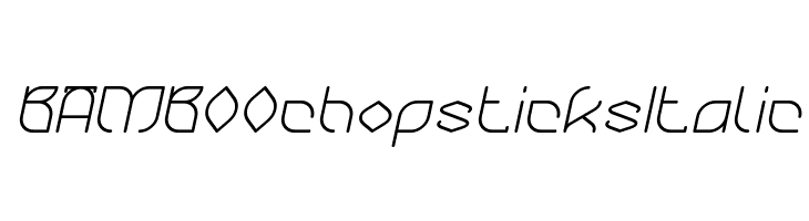BAMBOO chopsticks Italic  لخطوط تنزيل