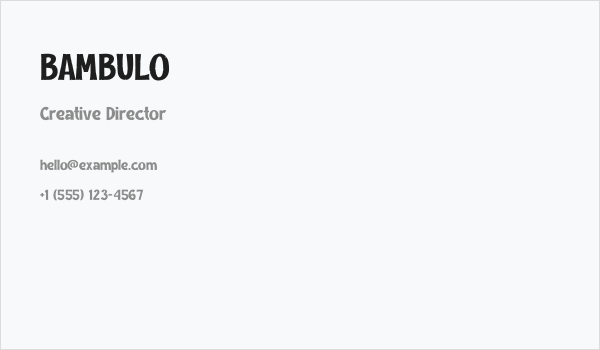 BAMBULO Business Card