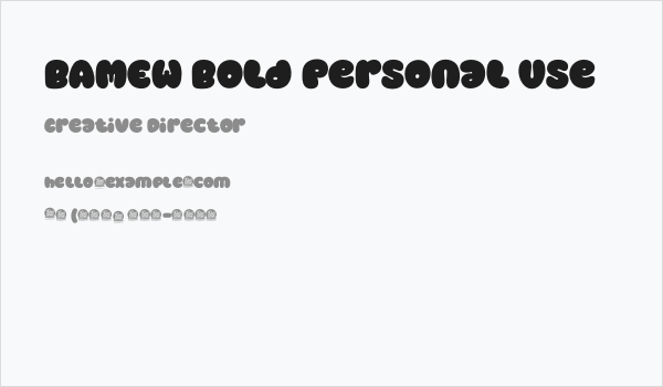 BAMEW Bold Personal Use Business Card