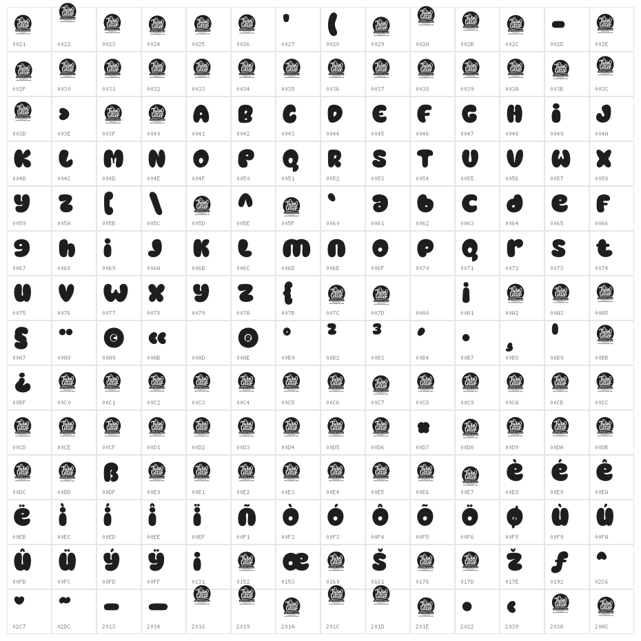 BAMEW Personal Use Character Map