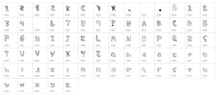 BAMFRegular Character Map