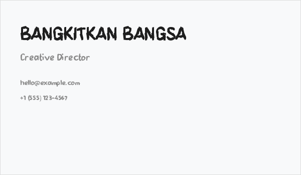 BANGKITKAN BANGSA Business Card