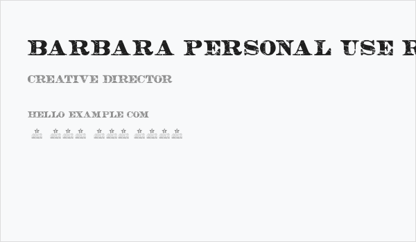BARBARA PERSONAL USE Regular Business Card