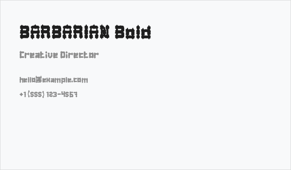 BARBARIAN Bold Business Card