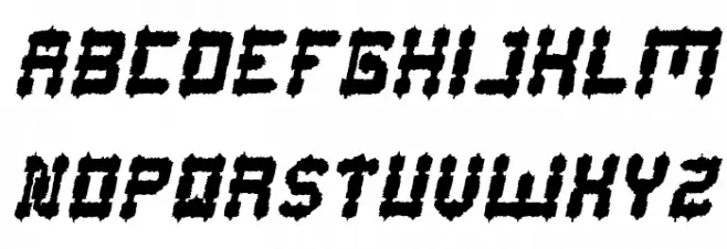 BARBARIAN Italic Caratteri MAIUSCOLE