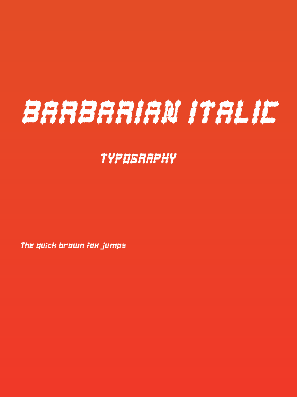 BARBARIAN Italic Poster