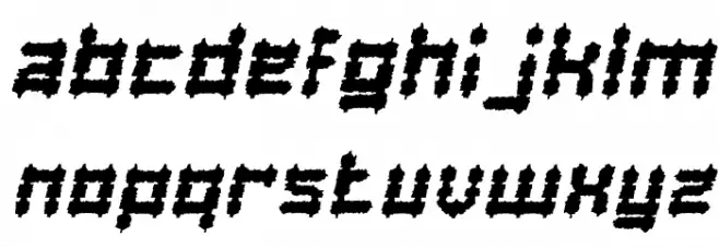 BARBARIAN Italic Caratteri MINUSCOLO