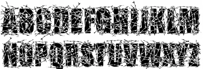 BARBEDWIRE PERSONAL USE Bold फ़ॉन्ट अपरकेस