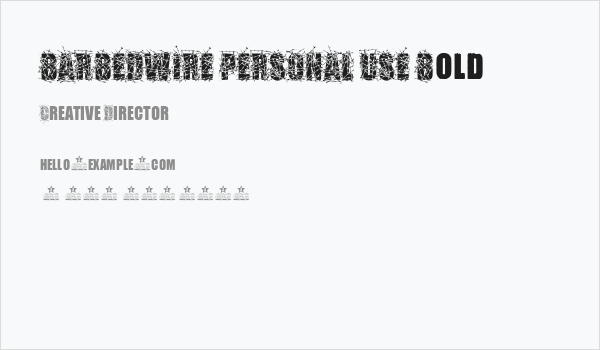 BARBEDWIRE PERSONAL USE Bold Business Card