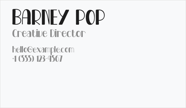 BARNEY POP Business Card