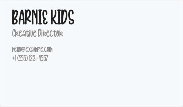 BARNIE KIDS Business Card