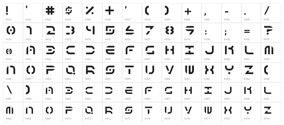 BASEv1 Character Map