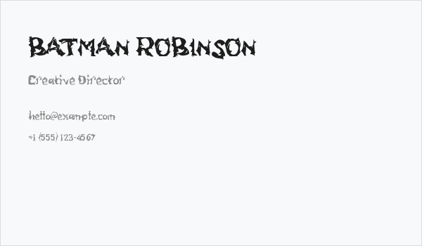 BATMAN ROBINSON Business Card