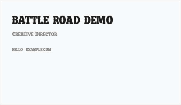 BATTLE ROAD DEMO Business Card
