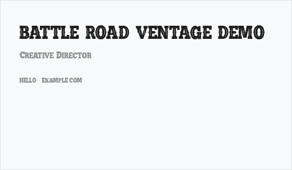 BATTLE ROAD VENTAGE DEMO Business Card