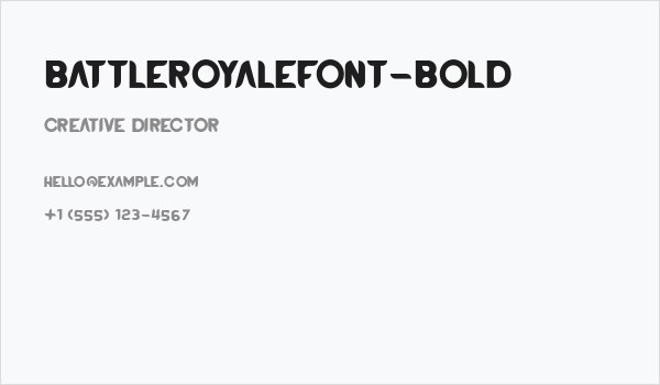 BATTLEROYALEFONT-Bold Business Card