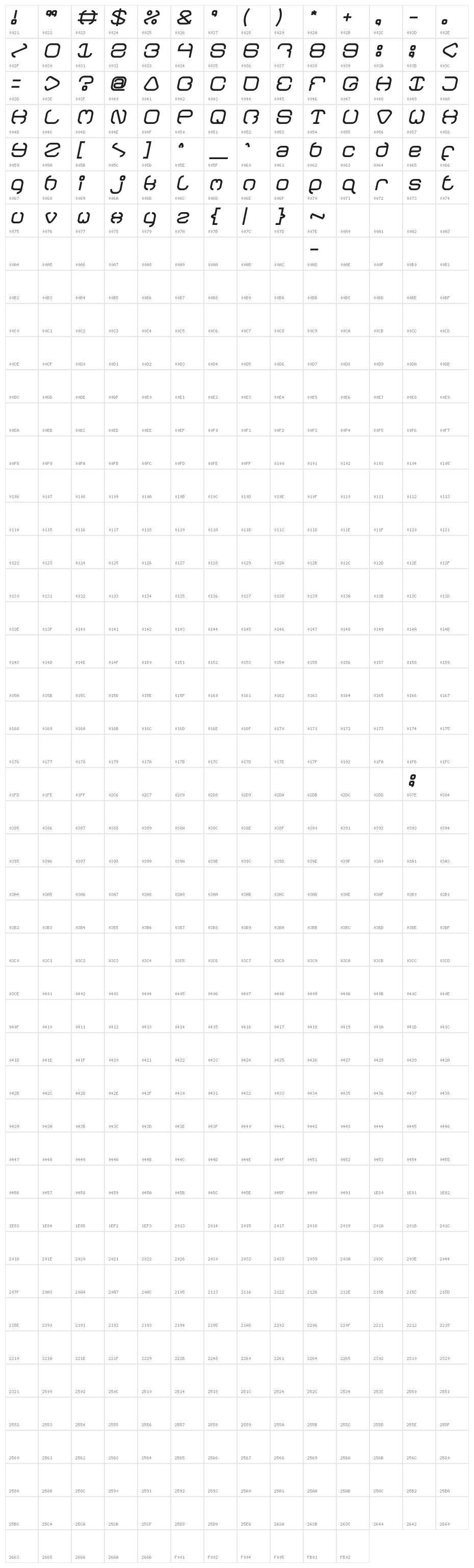 BAVARIA Bold Italic Character Map
