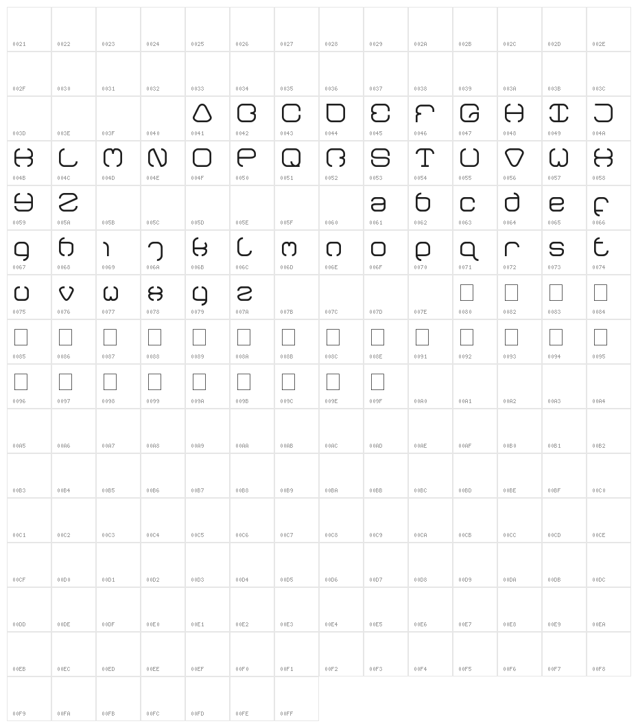 BAVARIA Character Map