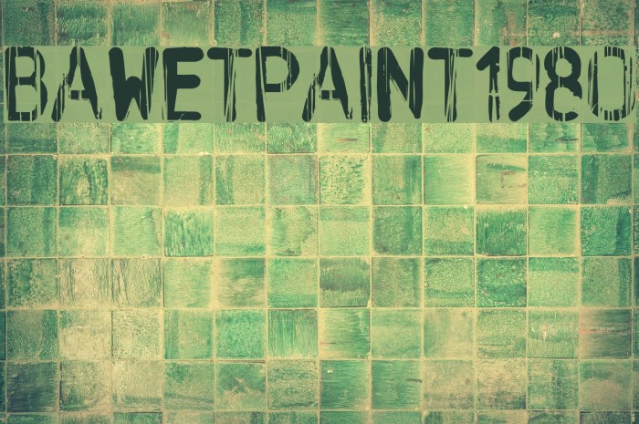 BAWetPaint-1980 Font examples