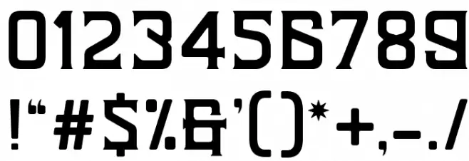 BAZERD Font OTHER CHARS