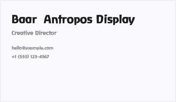 Baar  Antropos Display Business Card