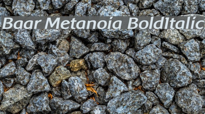 Baar Metanoia BoldItalic Font examples
