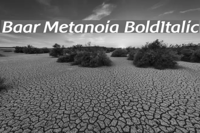 Baar Metanoia BoldItalic フォント examples