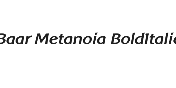 Baar Metanoia BoldItalic Logo