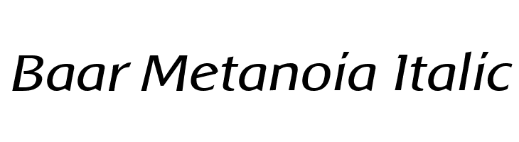 Baar Metanoia Italic Font