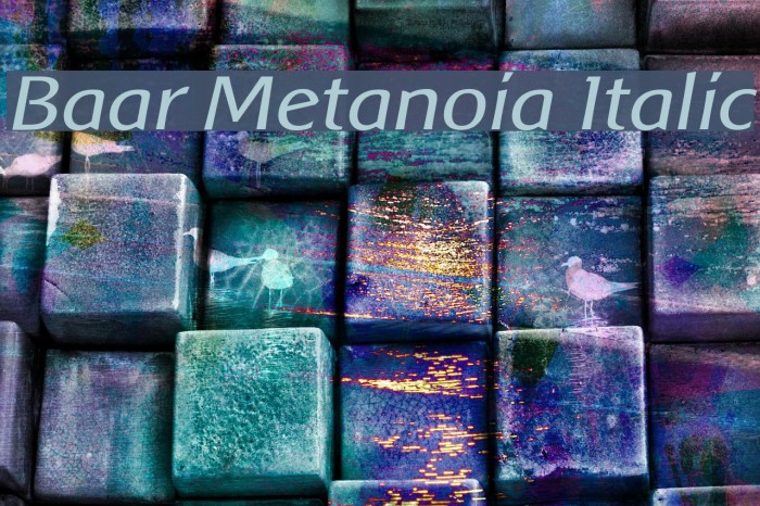 Baar Metanoia Italic Font examples