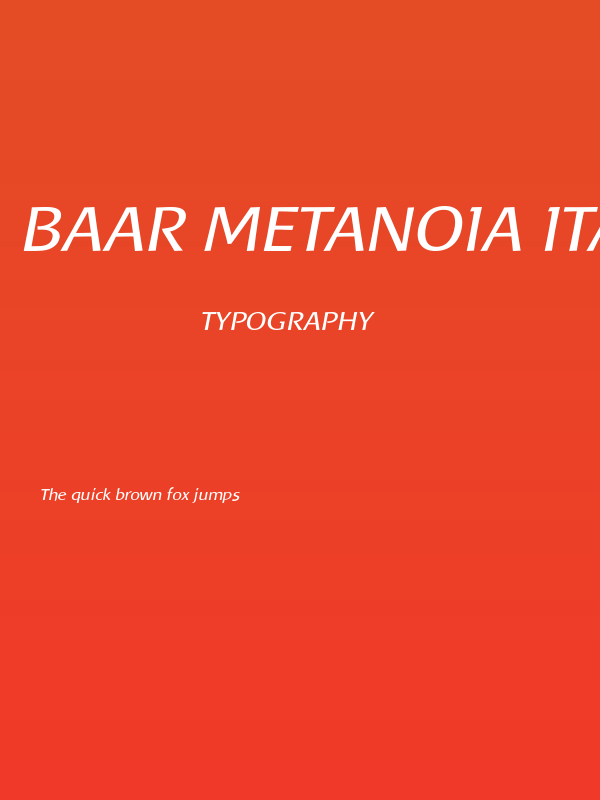 Baar Metanoia Italic Poster