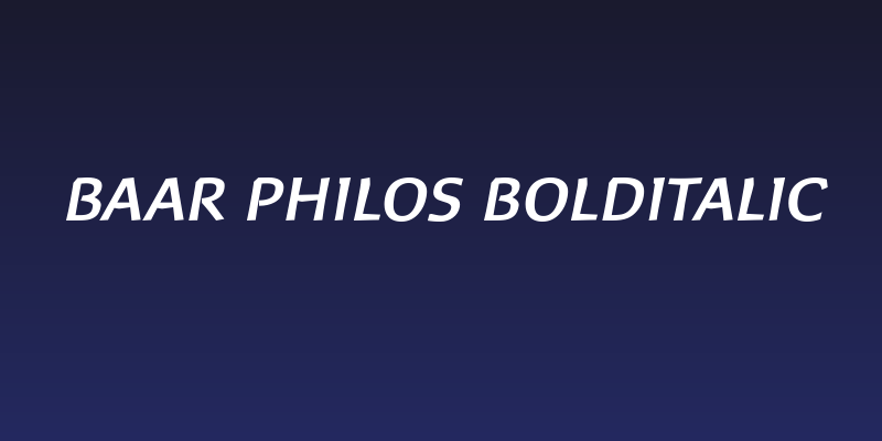 Baar Philos BoldItalic Social Header