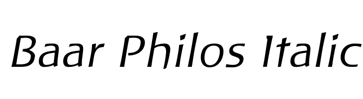 Baar Philos Italic Font