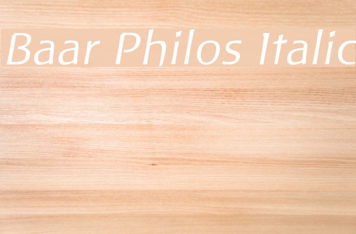 Baar Philos Italic Font examples