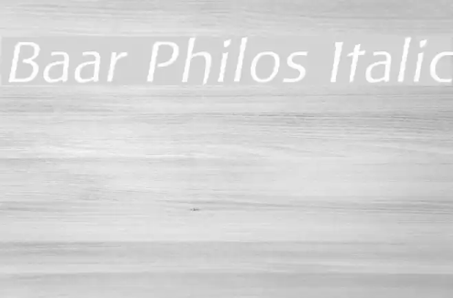 Baar Philos Italic Font examples