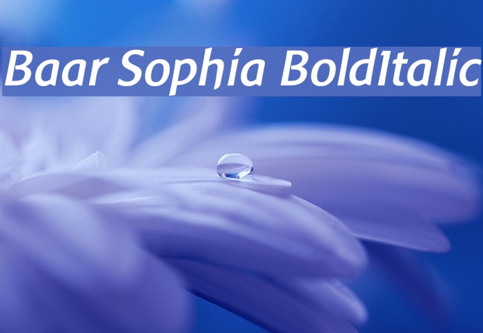 Baar Sophia BoldItalic Font examples
