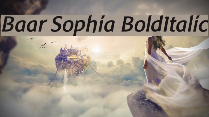 Baar Sophia BoldItalic Font examples