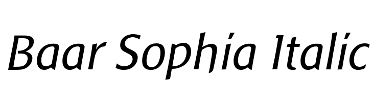 Baar Sophia Italic  नि: शुल्क फ़ॉन्ट्स डाउनलोड