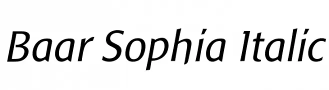 Baar Sophia Italic  Fuentes Gratis Descargar