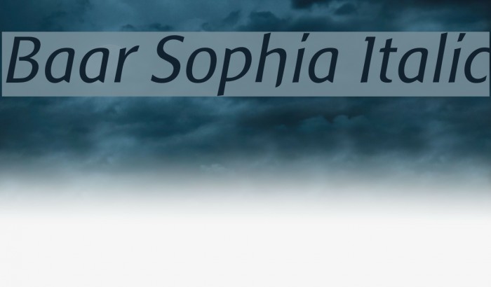Baar Sophia Italic Font examples