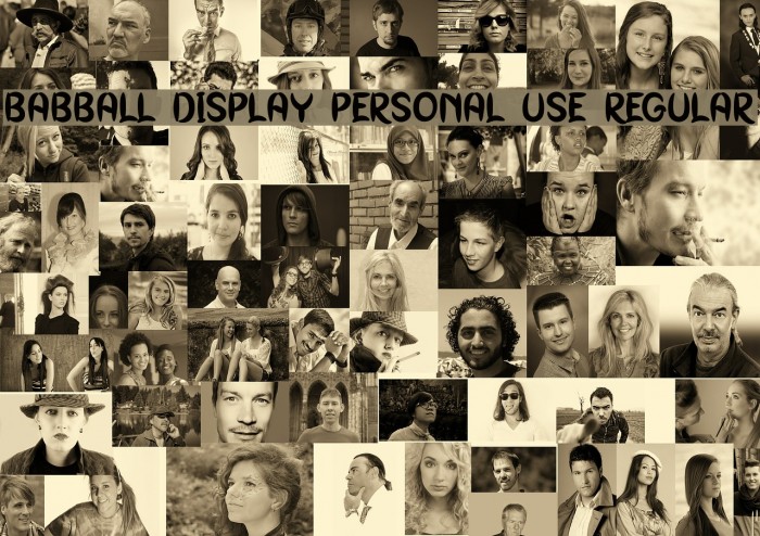 Babball Display Personal Use Regular Font examples