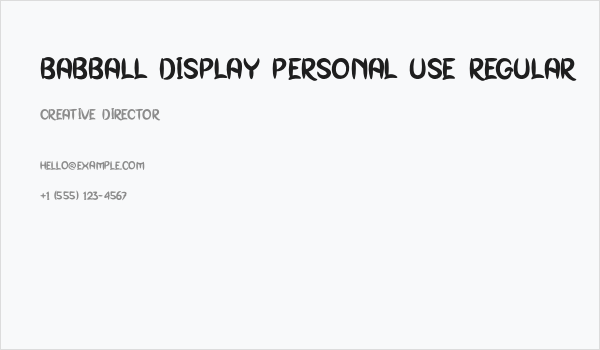 Babball Display Personal Use Regular Business Card
