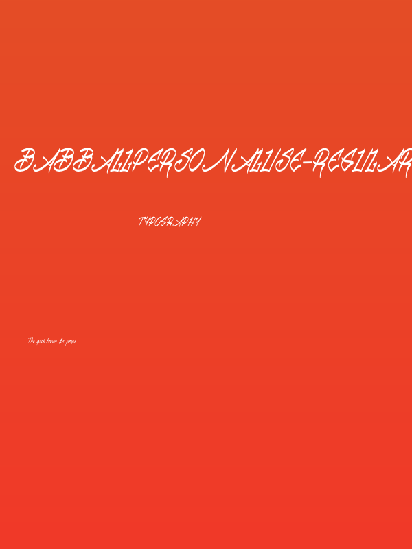 BabballPersonalUse-Regular Poster