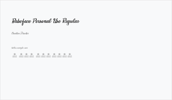 Babeface Personal Use Regular Business Card