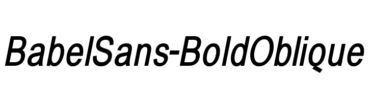 BabelSans-BoldOblique Font