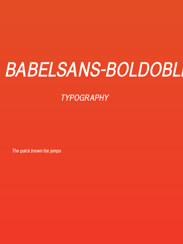 BabelSans-BoldOblique Poster