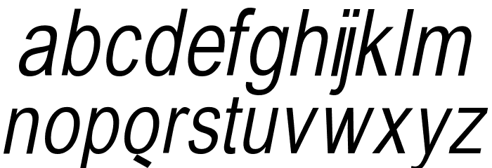 BabelSans-Oblique Font LOWERCASE