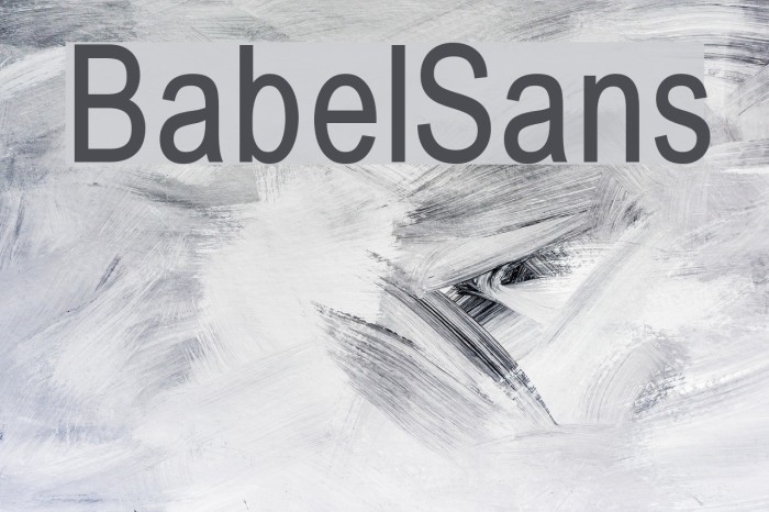 BabelSans Font examples