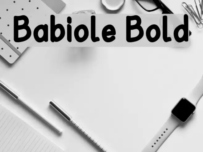Babiole Bold Caratteri examples